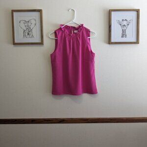 J Crew Factory Ruffleneck Sleeveless Dressy Top Size Small Pink